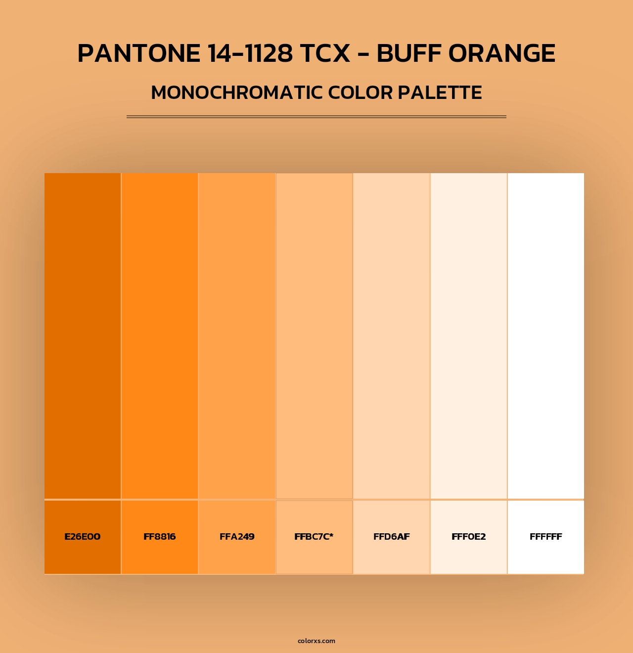 PANTONE 14-1128 TCX - Buff Orange - Monochromatic Color Palette