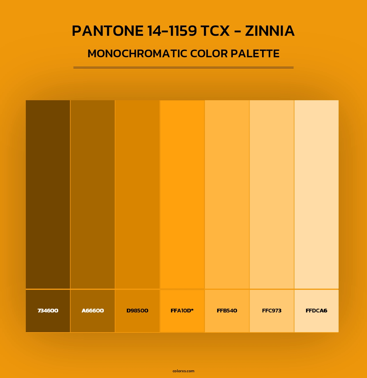 PANTONE 14-1159 TCX - Zinnia - Monochromatic Color Palette