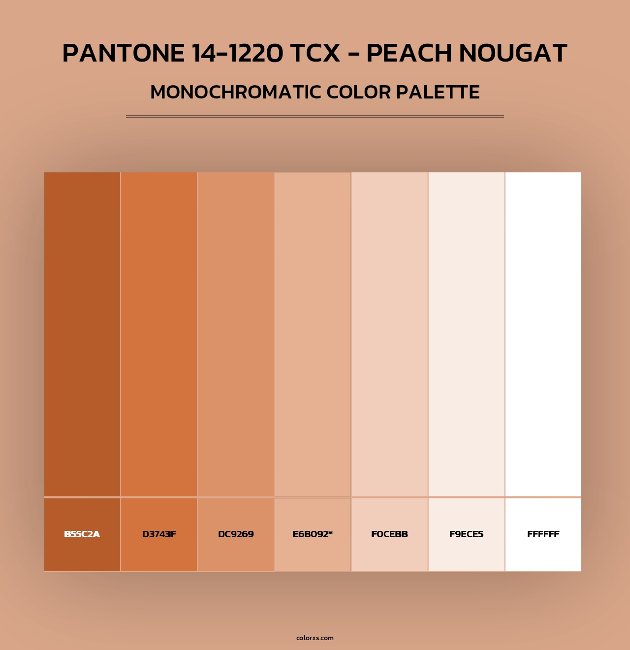 PANTONE 14-1220 TCX - Peach Nougat - Monochromatic Color Palette