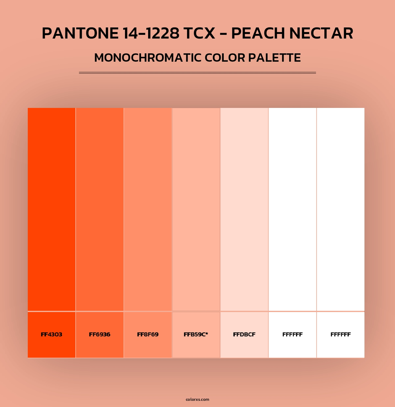 PANTONE 14-1228 TCX - Peach Nectar - Monochromatic Color Palette