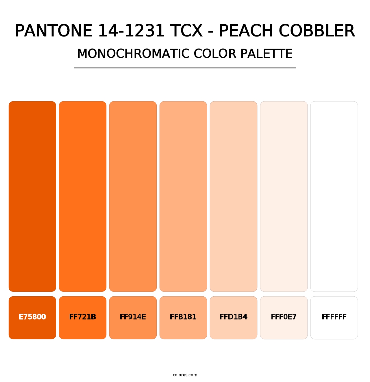 PANTONE 14-1231 TCX - Peach Cobbler - Monochromatic Color Palette