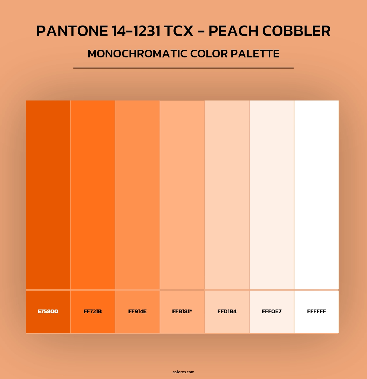 PANTONE 14-1231 TCX - Peach Cobbler - Monochromatic Color Palette