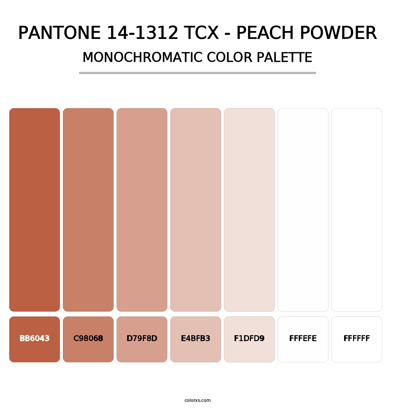 PANTONE 14-1312 TCX - Peach Powder - Monochromatic Color Palette