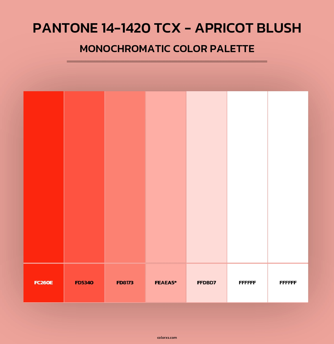 PANTONE 14-1420 TCX - Apricot Blush - Monochromatic Color Palette