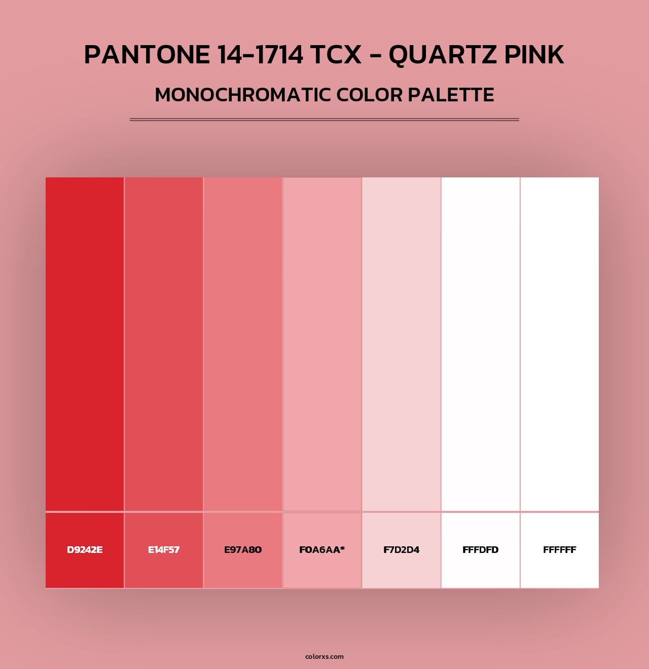 PANTONE 14-1714 TCX - Quartz Pink - Monochromatic Color Palette