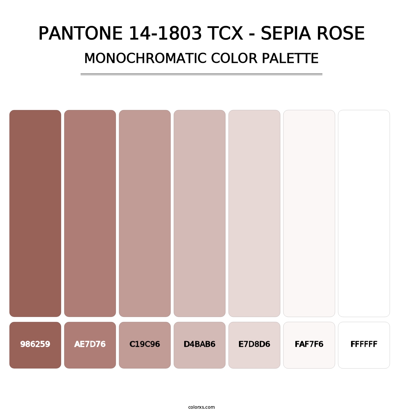 PANTONE 14-1803 TCX - Sepia Rose - Monochromatic Color Palette