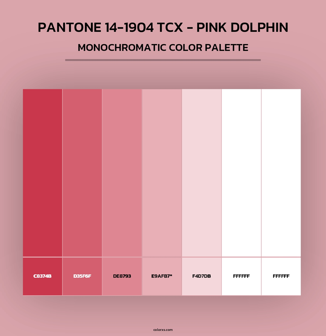 PANTONE 14-1904 TCX - Pink Dolphin - Monochromatic Color Palette