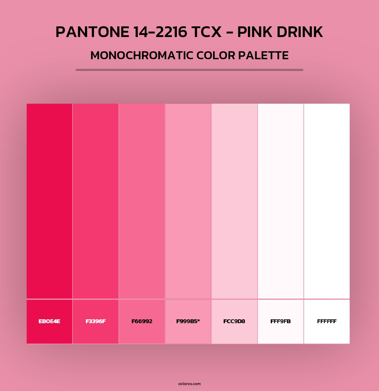 PANTONE 14-2216 TCX - Pink Drink - Monochromatic Color Palette