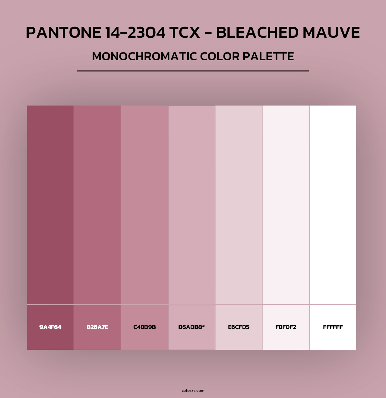PANTONE 14-2304 TCX - Bleached Mauve - Monochromatic Color Palette