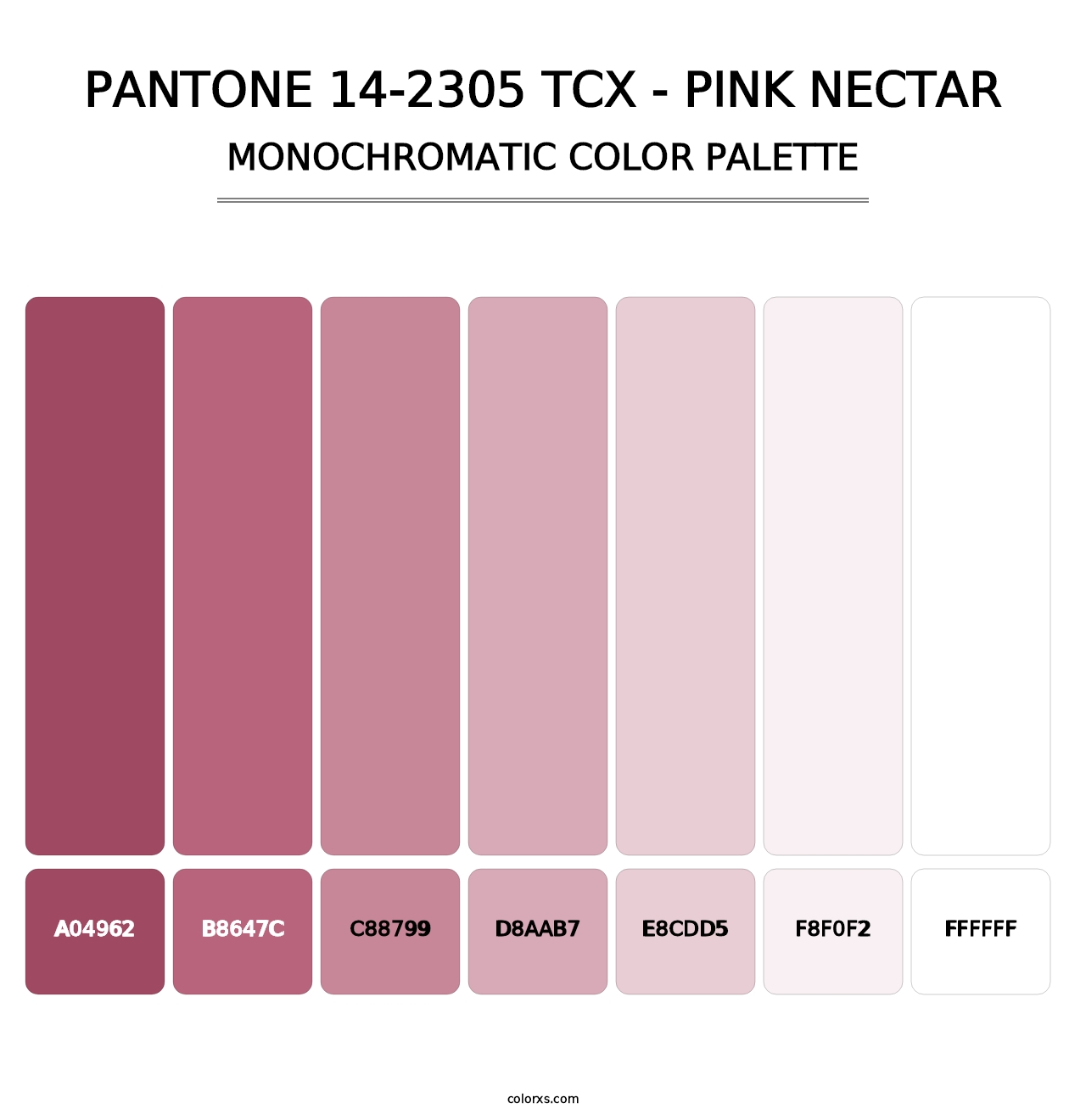 PANTONE 14-2305 TCX - Pink Nectar - Monochromatic Color Palette