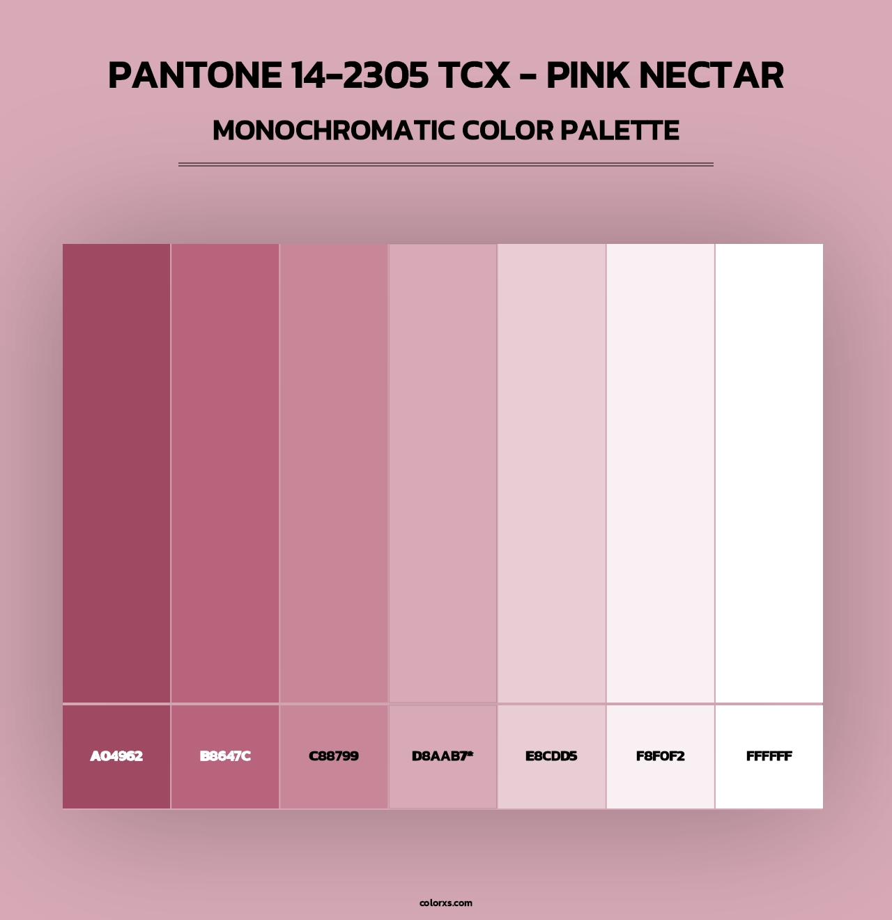 PANTONE 14-2305 TCX - Pink Nectar - Monochromatic Color Palette