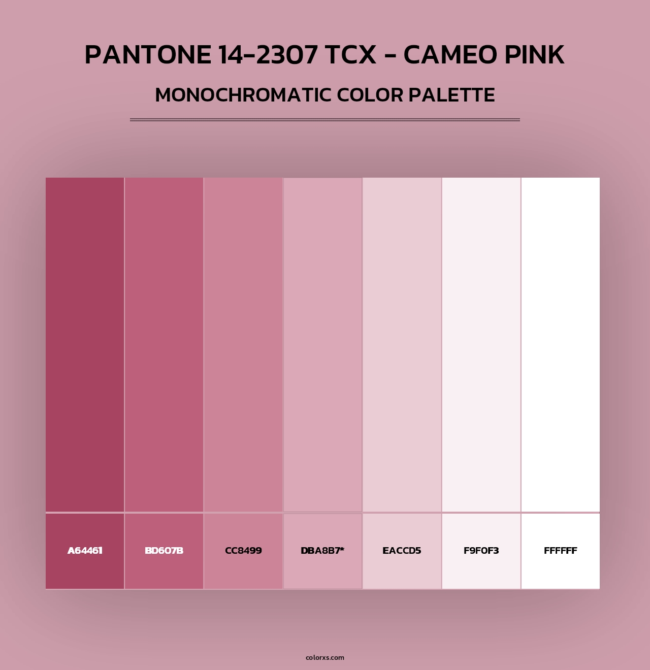 PANTONE 14-2307 TCX - Cameo Pink - Monochromatic Color Palette