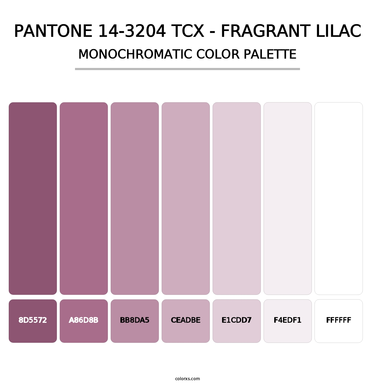 PANTONE 14-3204 TCX - Fragrant Lilac - Monochromatic Color Palette