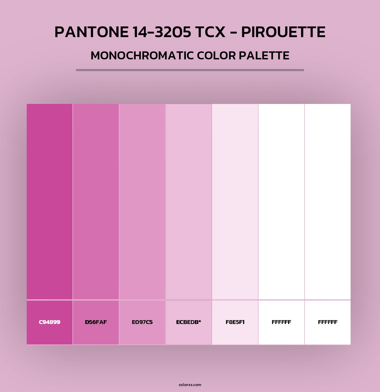 PANTONE 14-3205 TCX - Pirouette - Monochromatic Color Palette