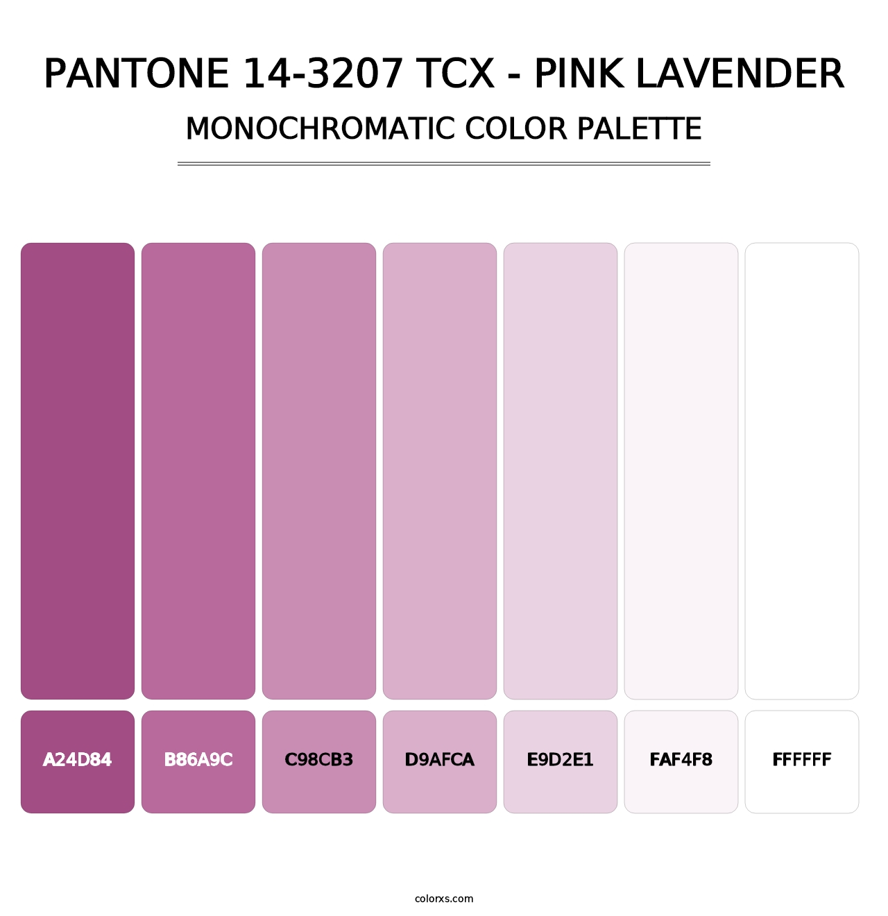 PANTONE 14-3207 TCX - Pink Lavender - Monochromatic Color Palette