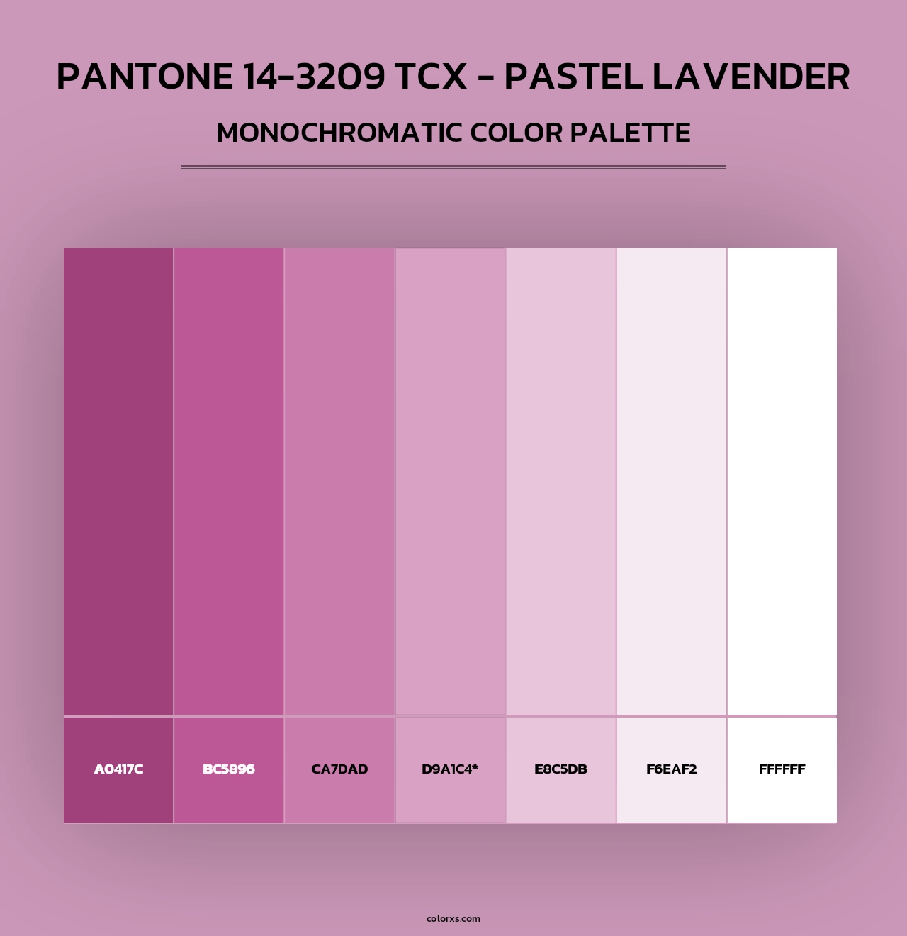 PANTONE 14-3209 TCX - Pastel Lavender - Monochromatic Color Palette