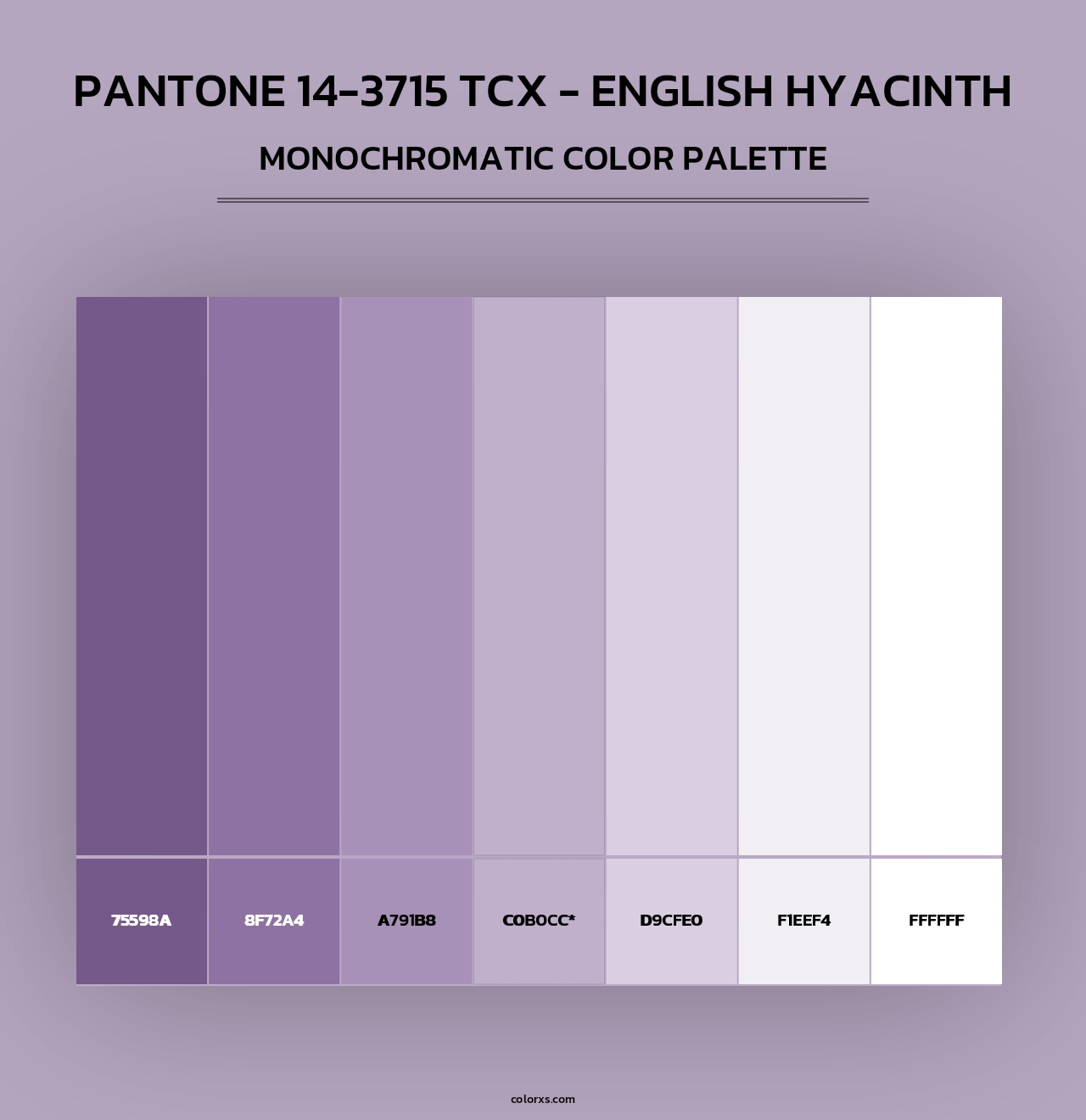 PANTONE 14-3715 TCX - English Hyacinth - Monochromatic Color Palette