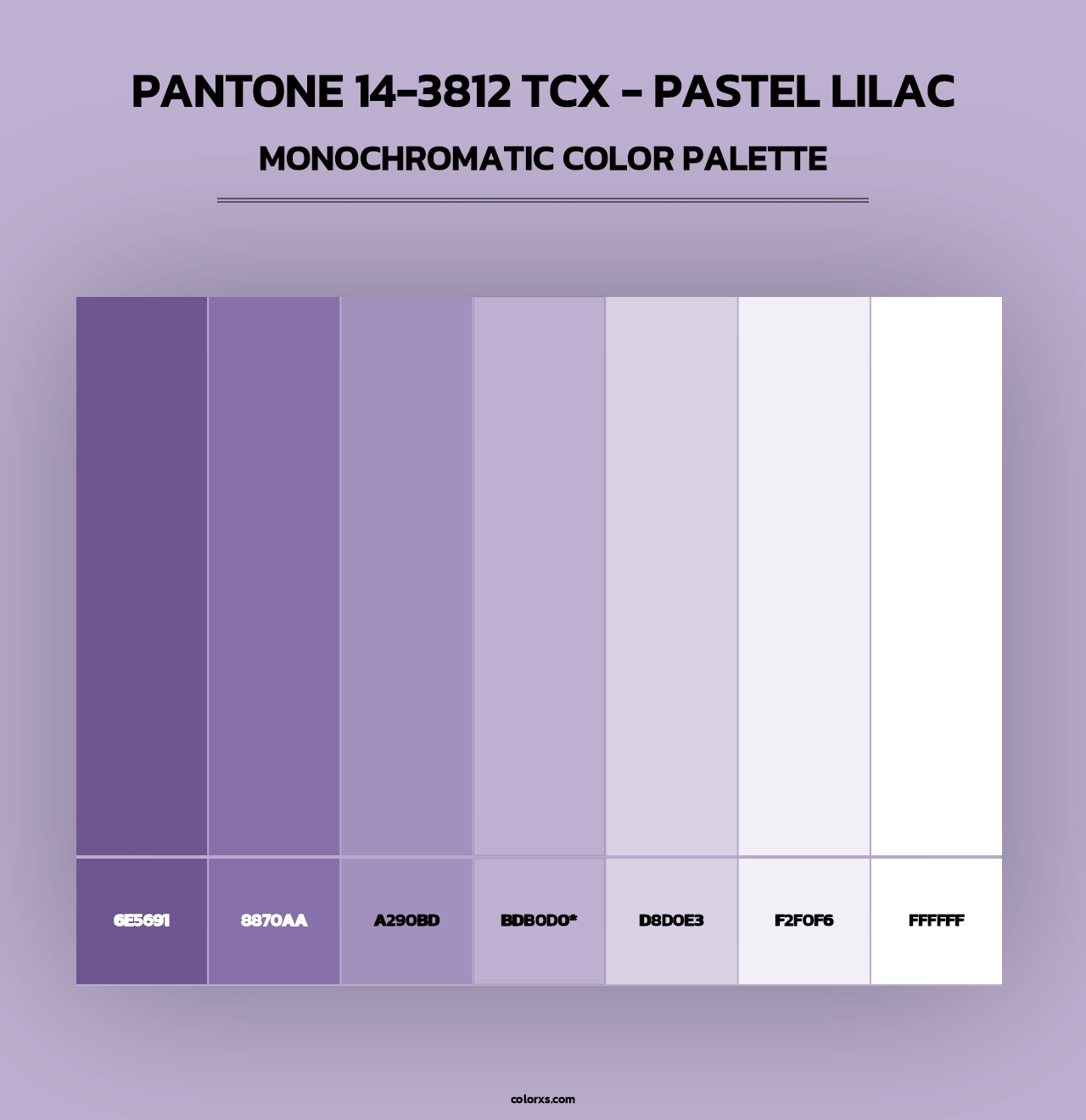 PANTONE 14-3812 TCX - Pastel Lilac - Monochromatic Color Palette