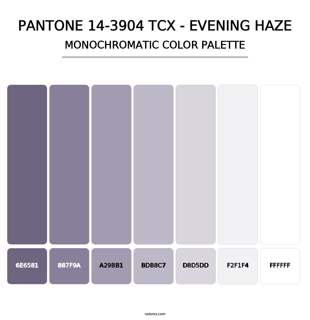 PANTONE 14-3904 TCX - Evening Haze - Monochromatic Color Palette