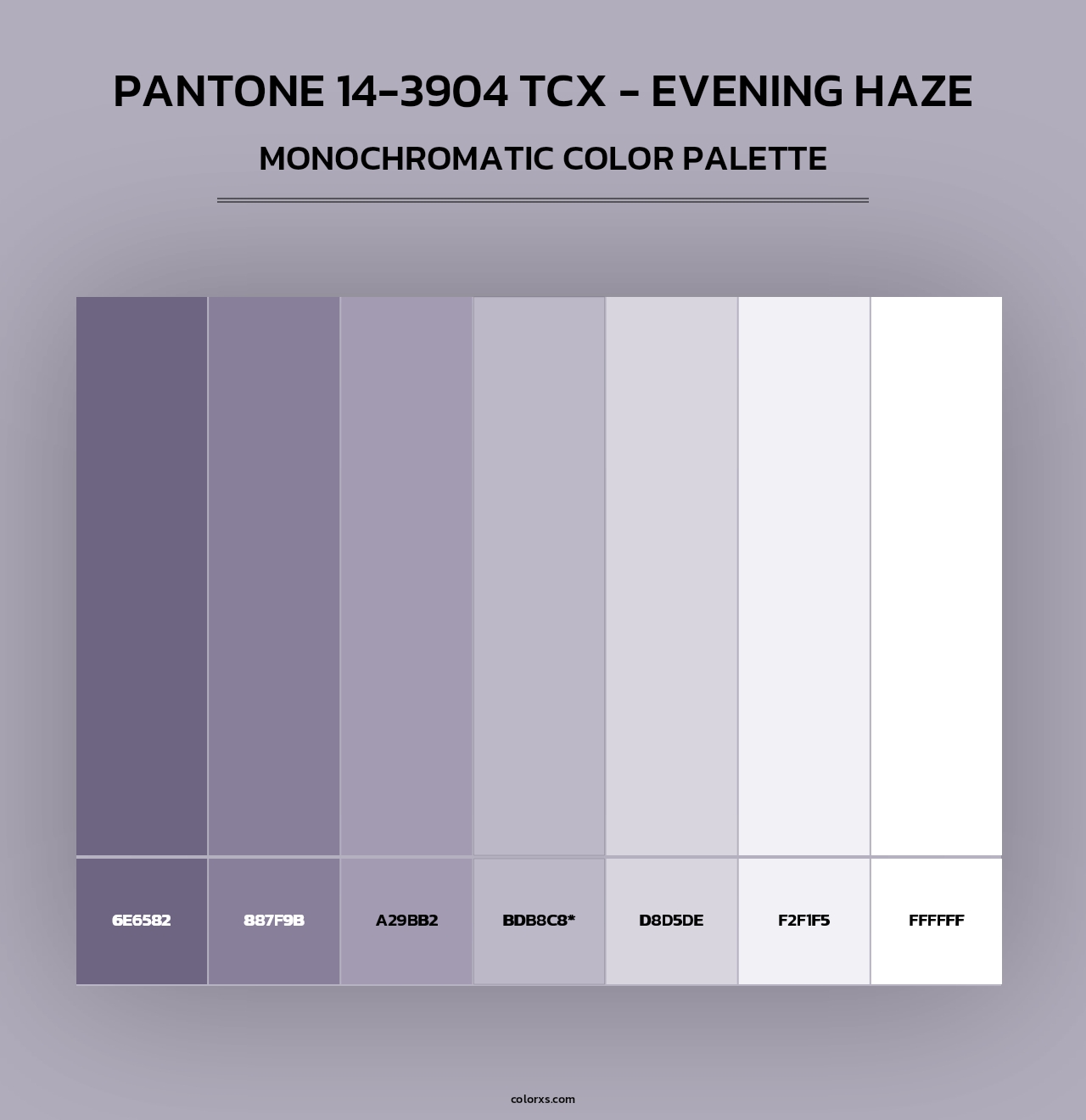 PANTONE 14-3904 TCX - Evening Haze - Monochromatic Color Palette