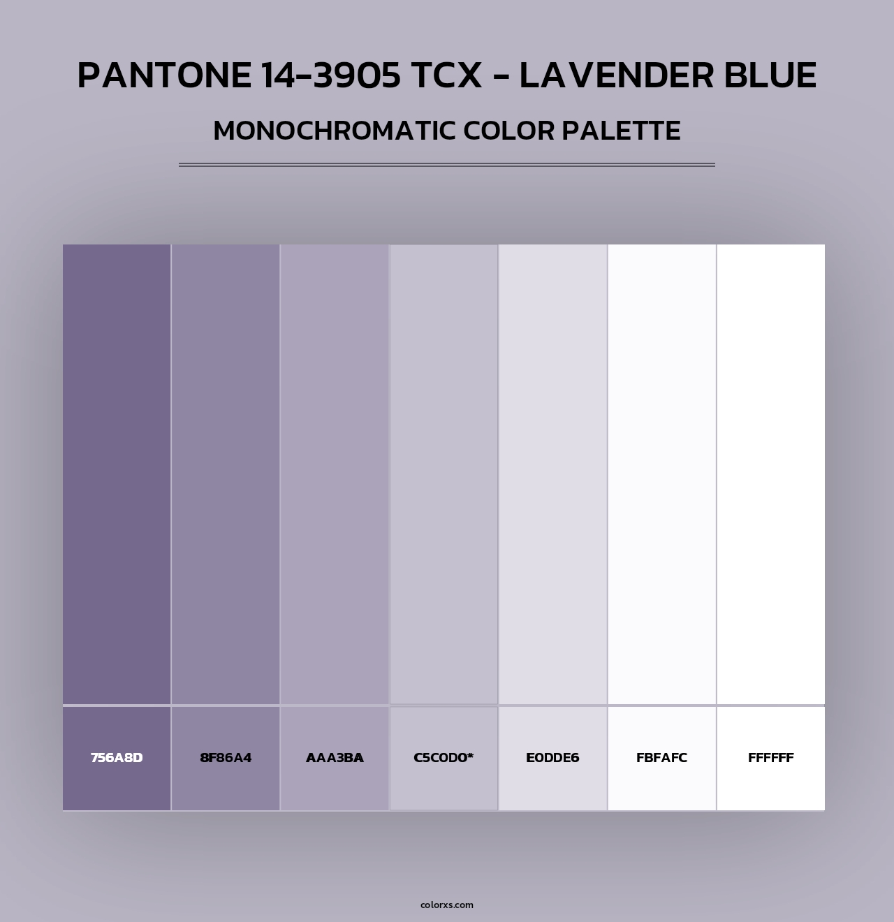 PANTONE 14-3905 TCX - Lavender Blue color palettes - colorxs.com