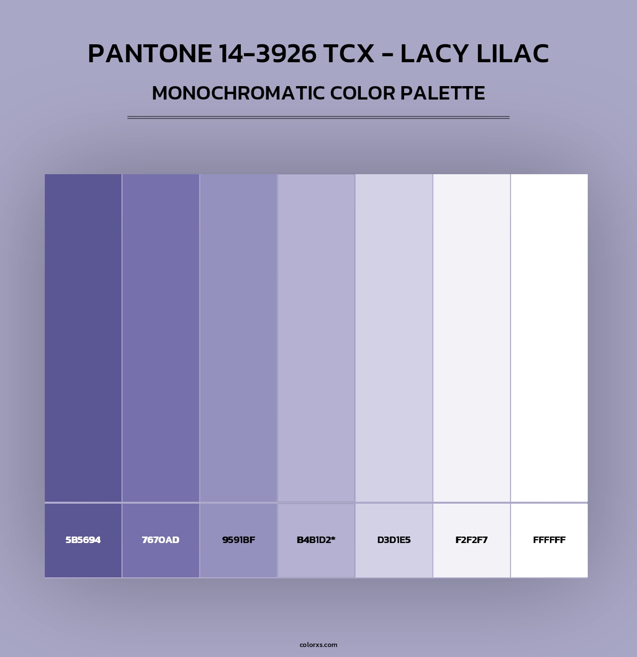 PANTONE 14-3926 TCX - Lacy Lilac - Monochromatic Color Palette