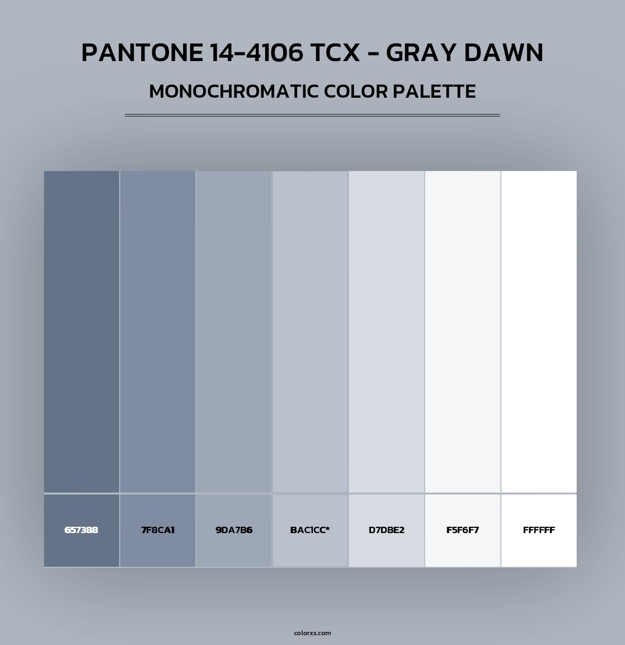 PANTONE 14-4106 TCX - Gray Dawn - Monochromatic Color Palette