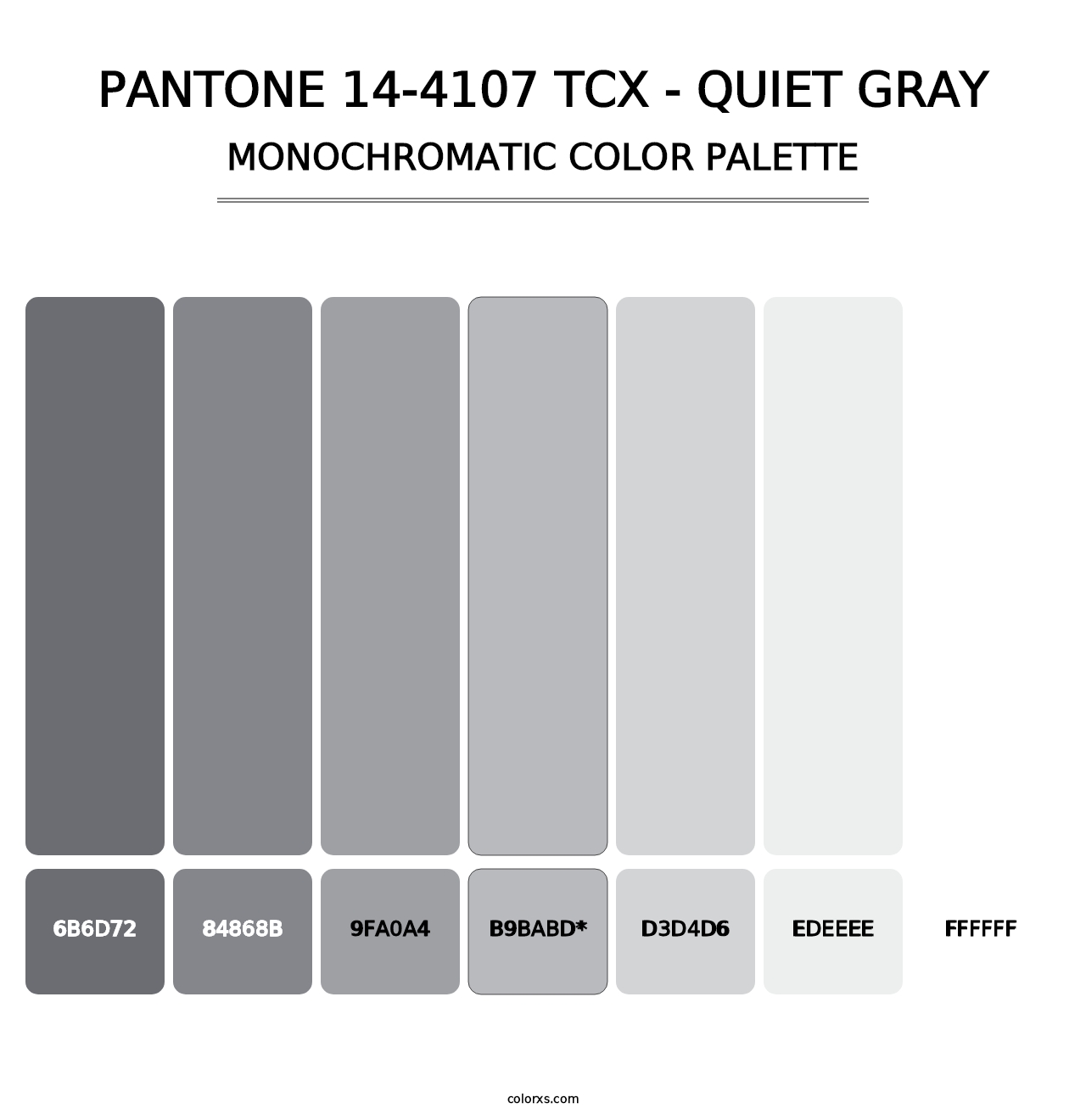 PANTONE 14-4107 TCX - Quiet Gray - Monochromatic Color Palette
