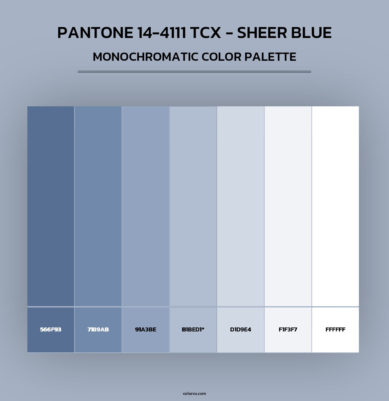 Pantone 14-4111 TCX - Sheer Blue - Monochromatic Color Palette
