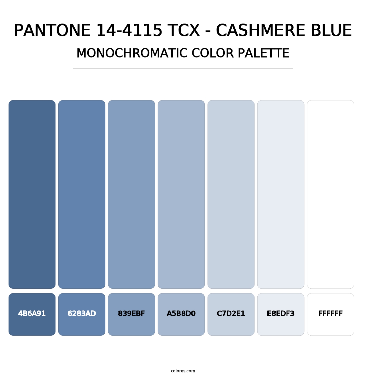 PANTONE 14-4115 TCX - Cashmere Blue - Monochromatic Color Palette