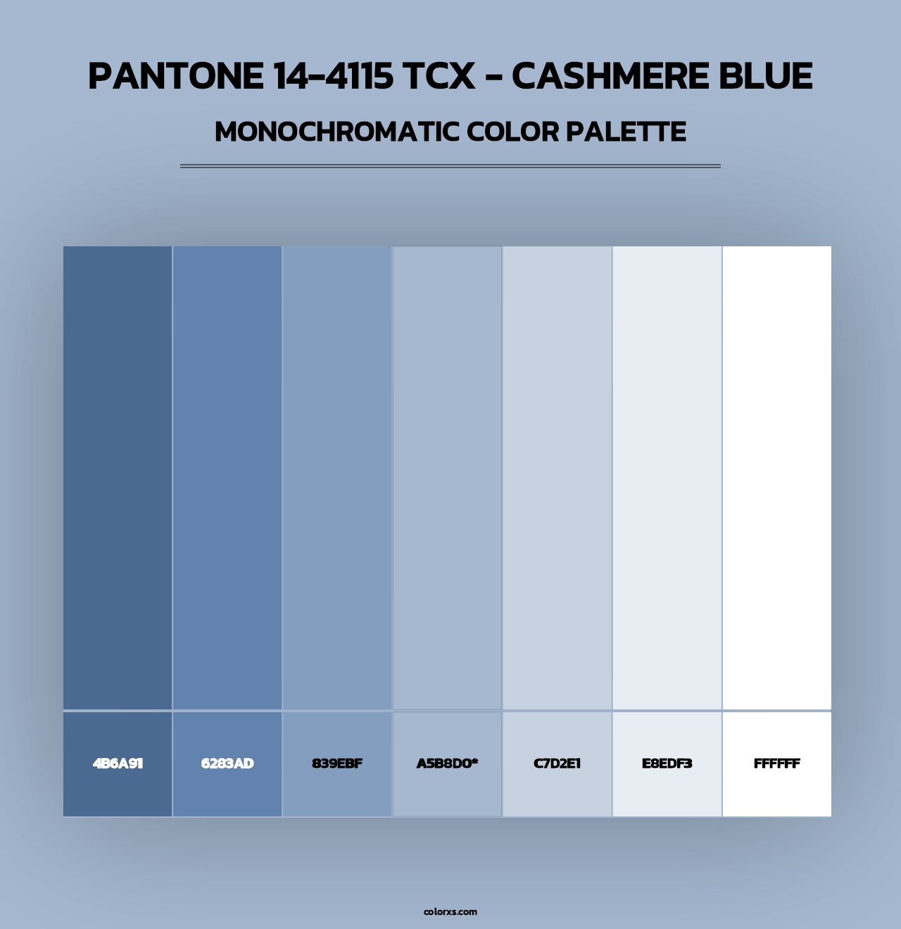 PANTONE 14-4115 TCX - Cashmere Blue - Monochromatic Color Palette