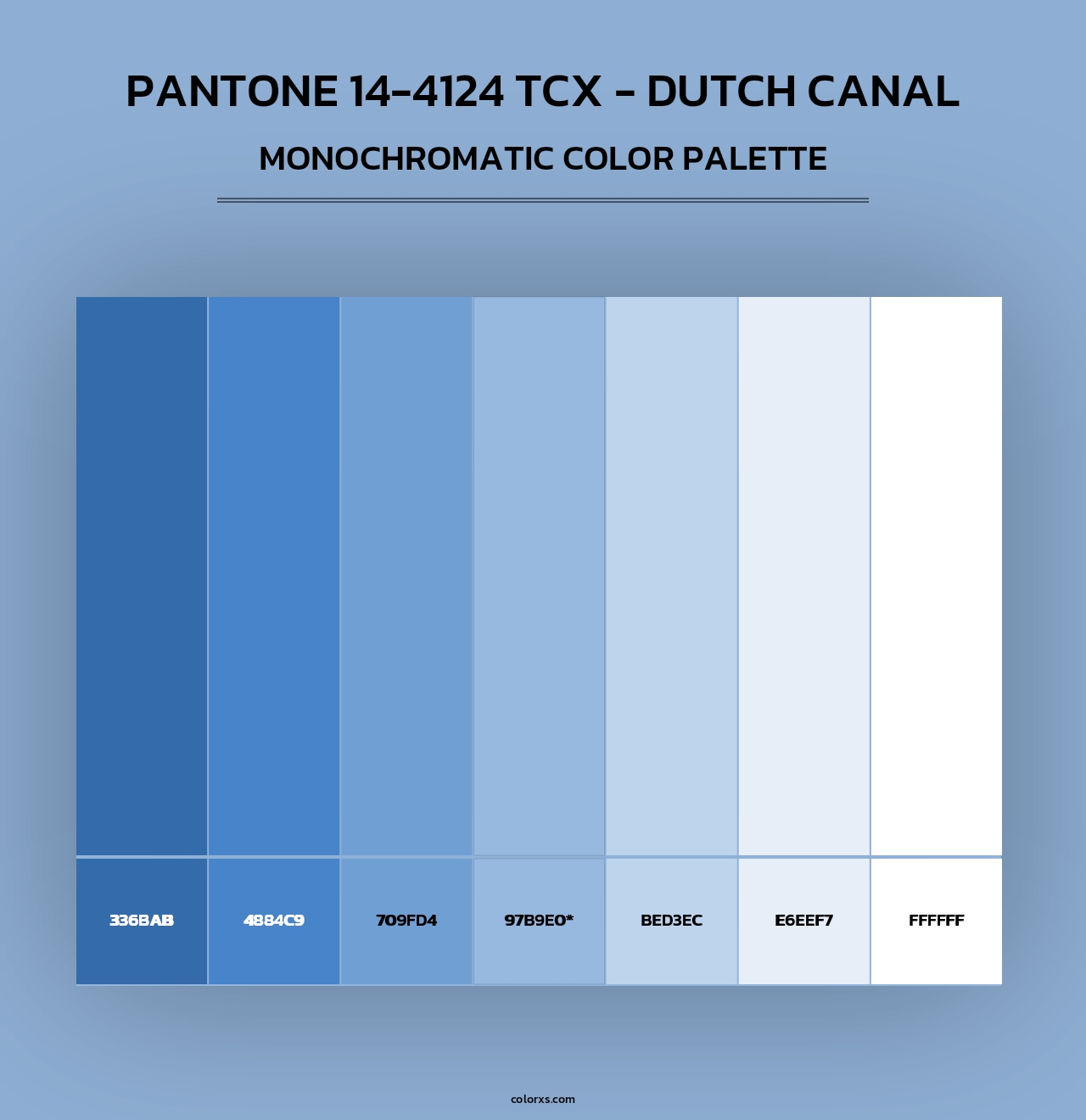 Pantone 14-4124 TCX - Dutch Canal - Monochromatic Color Palette