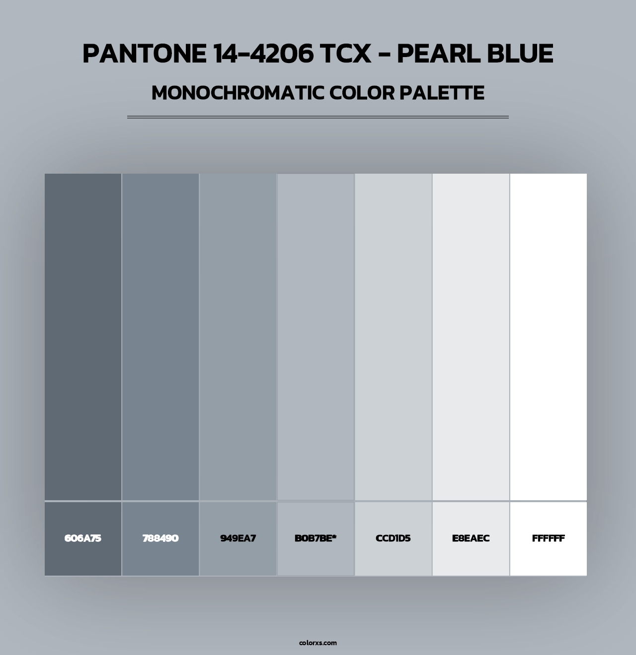 PANTONE 14-4206 TCX - Pearl Blue - Monochromatic Color Palette