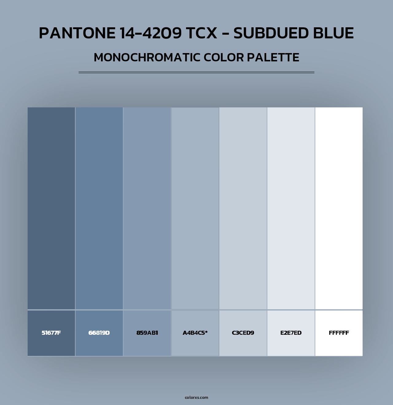 Pantone 14-4209 TCX - Subdued Blue - Monochromatic Color Palette
