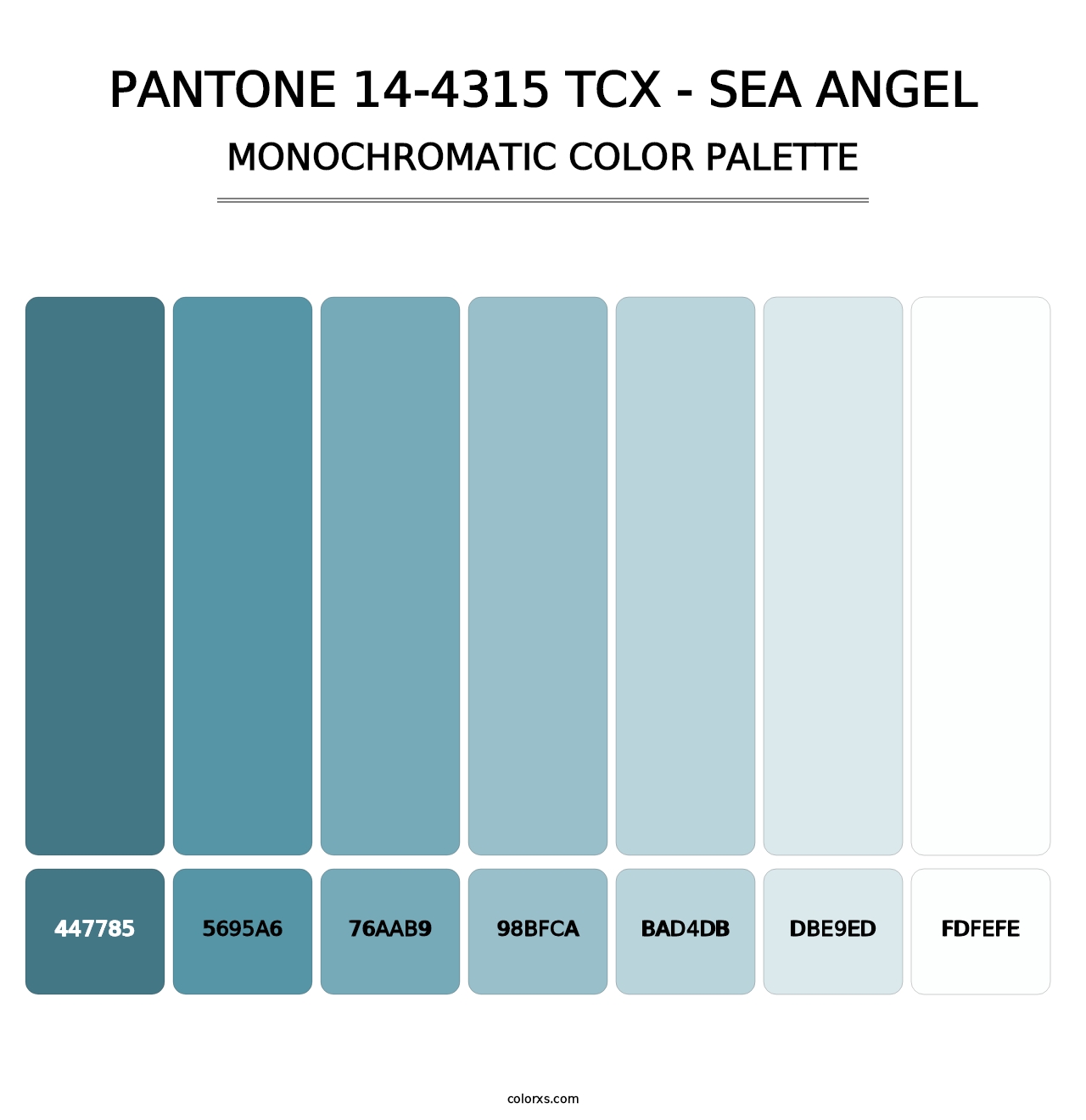 PANTONE 14-4315 TCX - Sea Angel - Monochromatic Color Palette