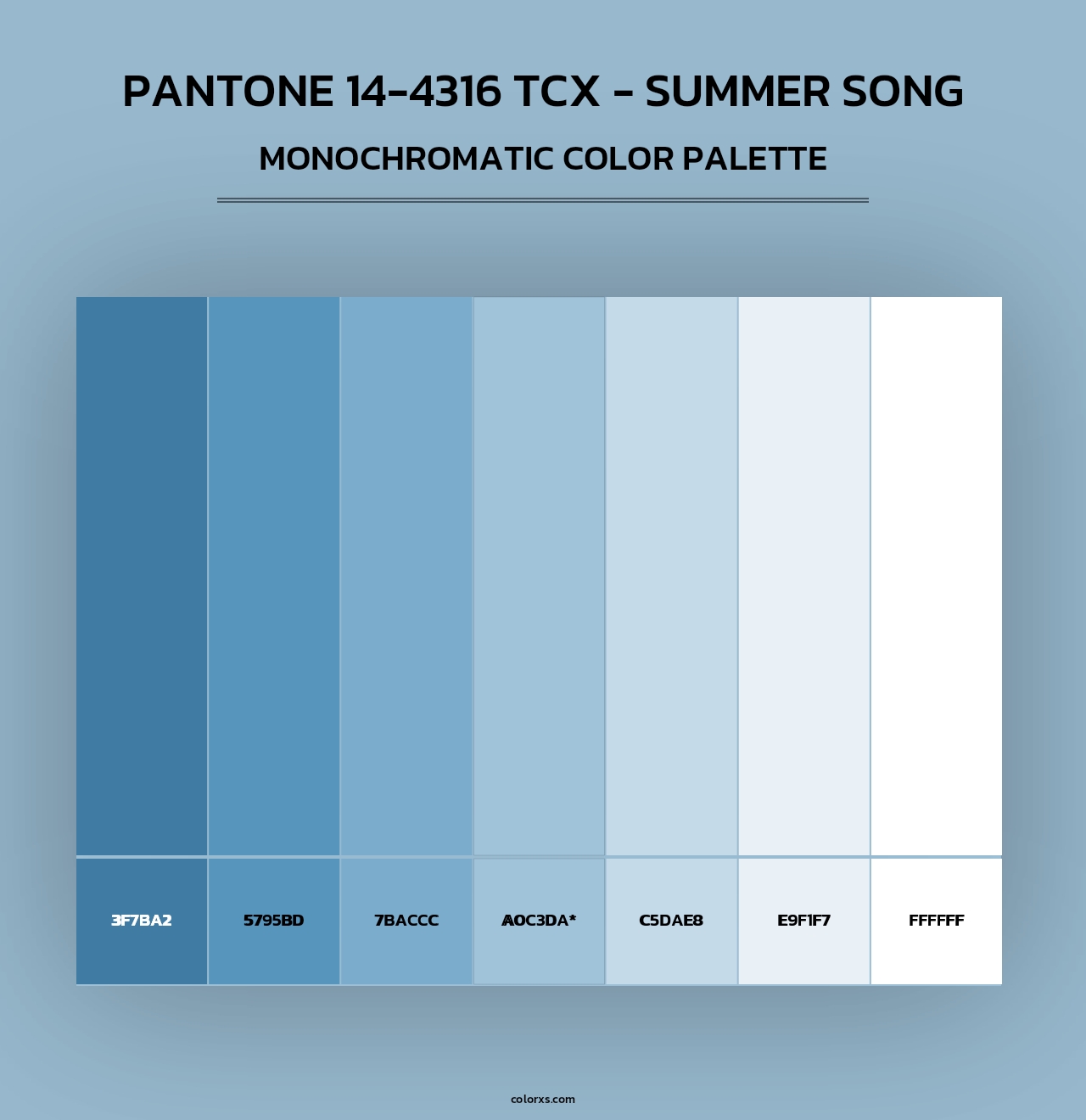 PANTONE 14-4316 TCX - Summer Song - Monochromatic Color Palette