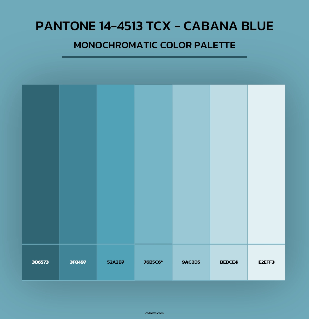 PANTONE 14-4513 TCX - Cabana Blue - Monochromatic Color Palette