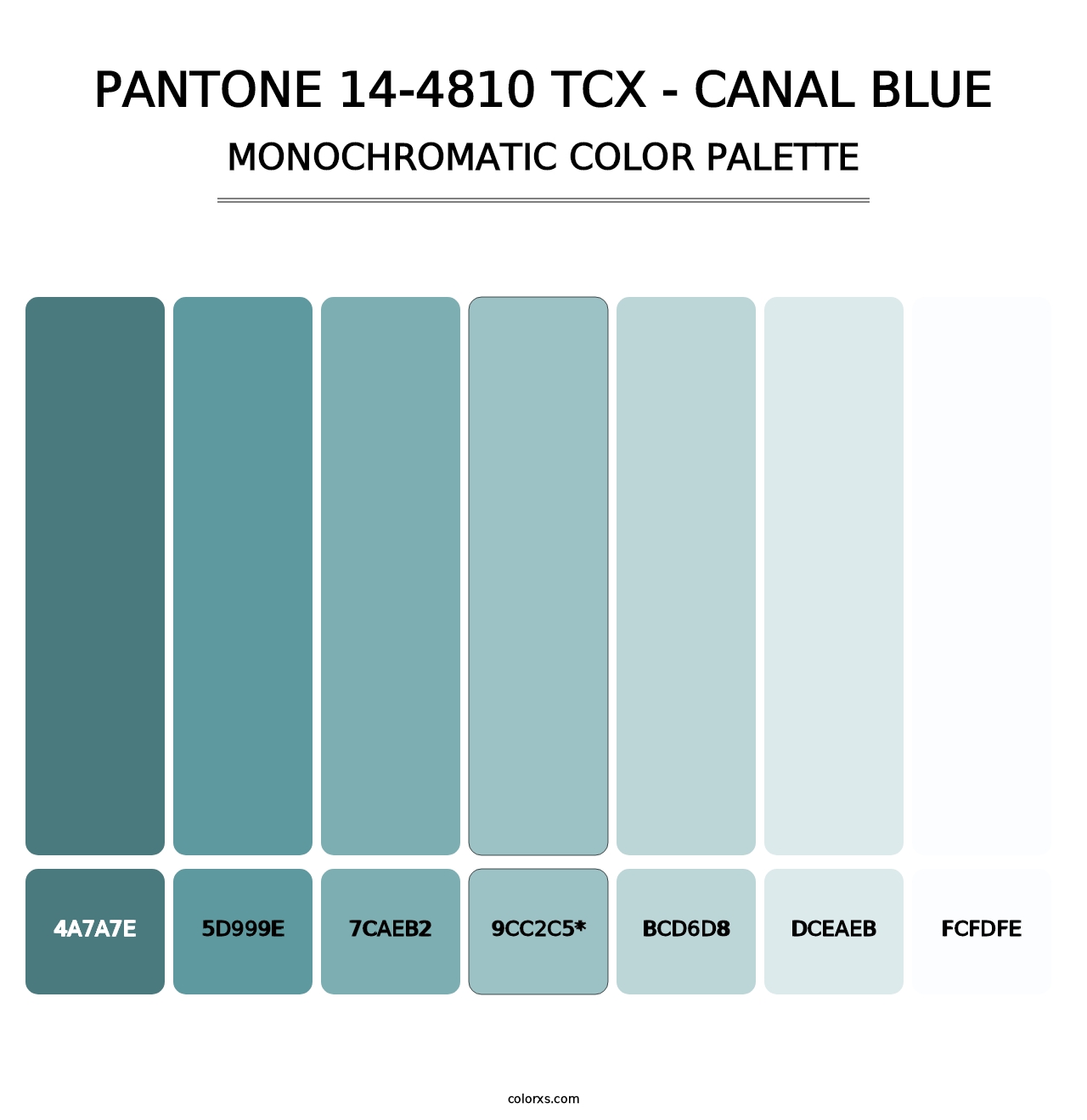 PANTONE 14-4810 TCX - Canal Blue - Monochromatic Color Palette