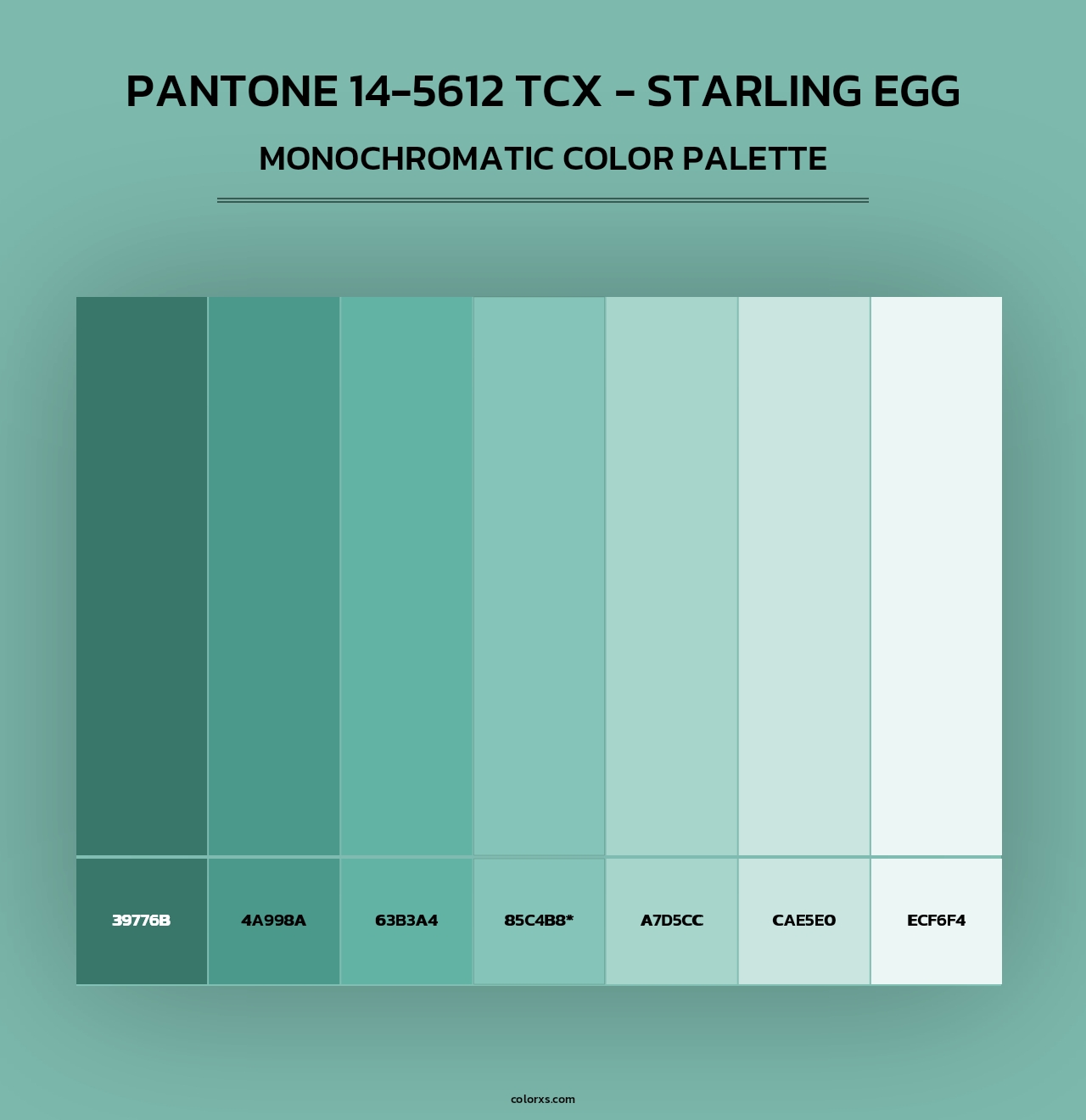 Pantone 14-5612 TCX - Starling Egg - Monochromatic Color Palette