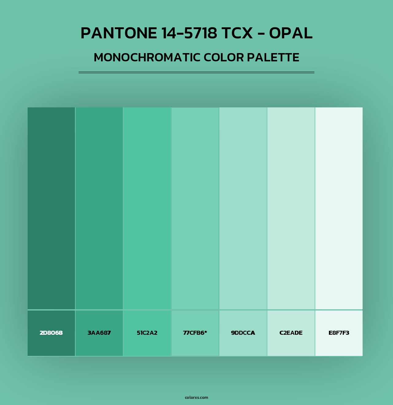 PANTONE 14-5718 TCX - Opal - Monochromatic Color Palette