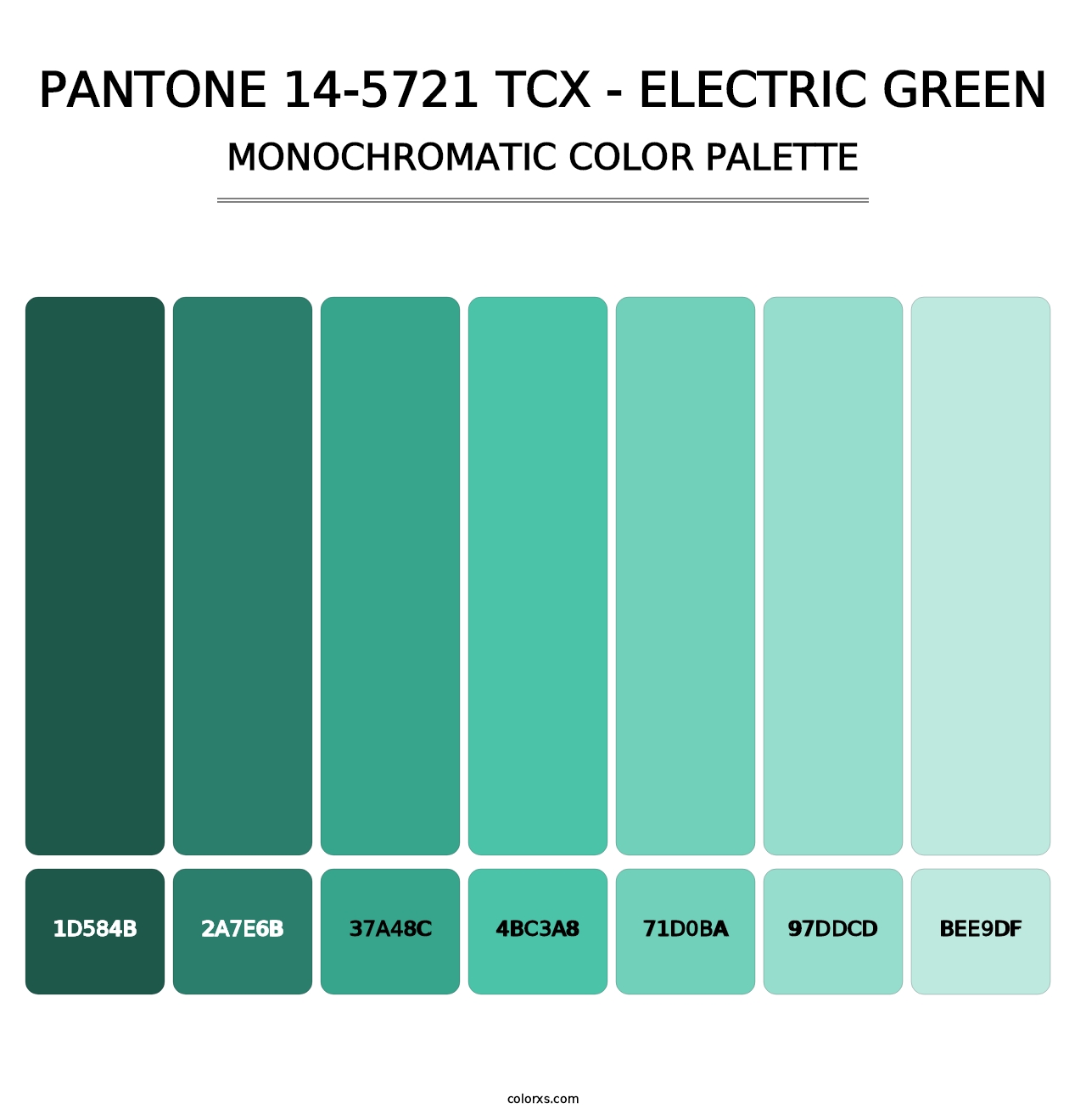 PANTONE 14-5721 TCX - Electric Green - Monochromatic Color Palette