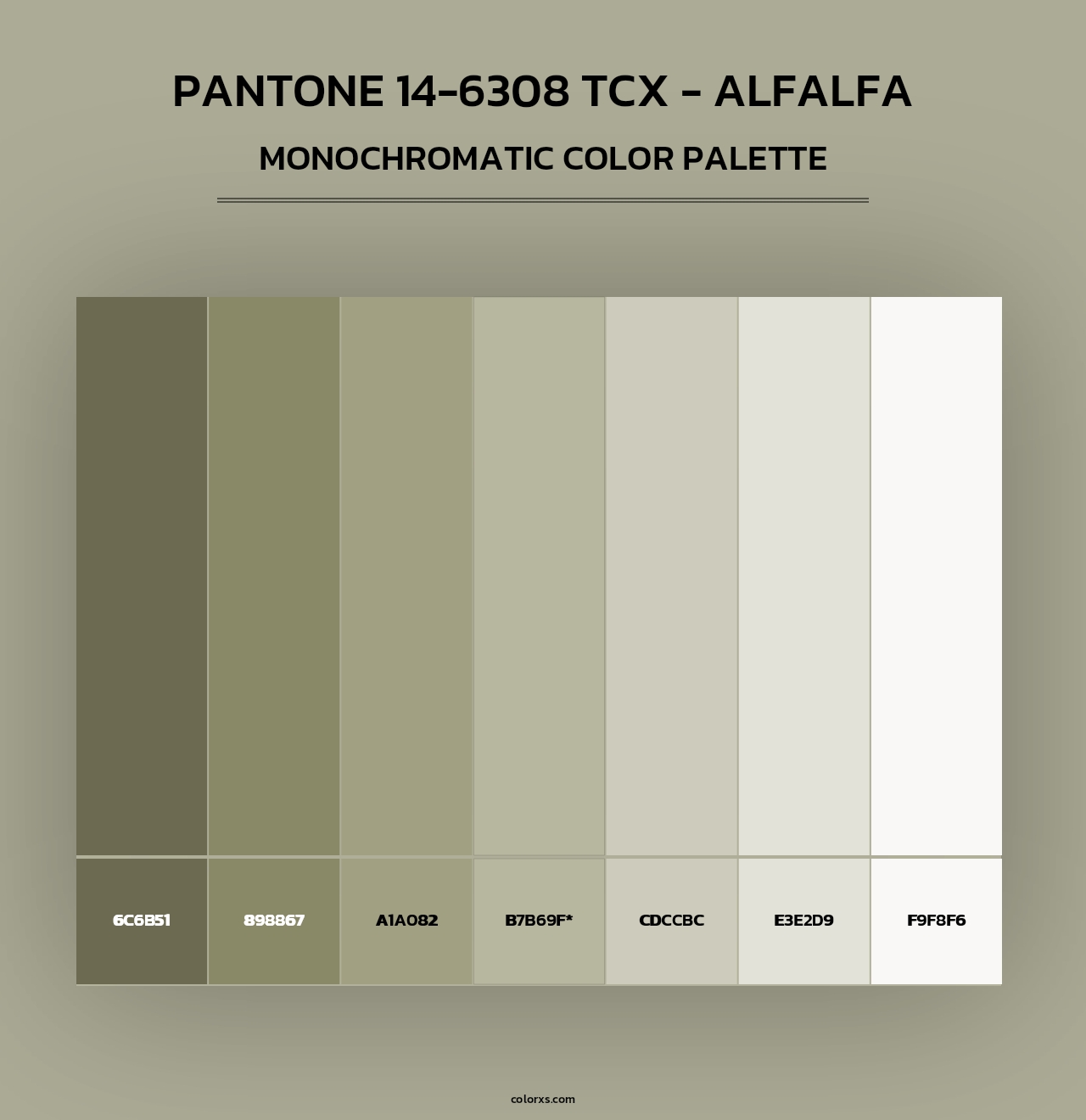 Pantone 14-6308 TCX - Alfalfa - Monochromatic Color Palette