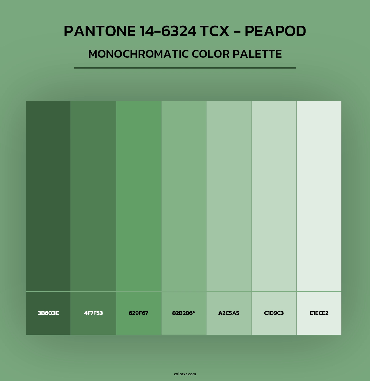 Pantone 14-6324 TCX - Peapod - Monochromatic Color Palette