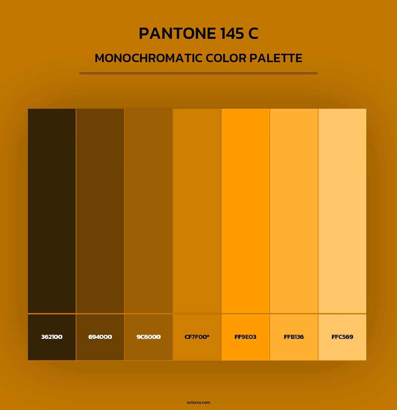 PANTONE 145 C - Monochromatic Color Palette
