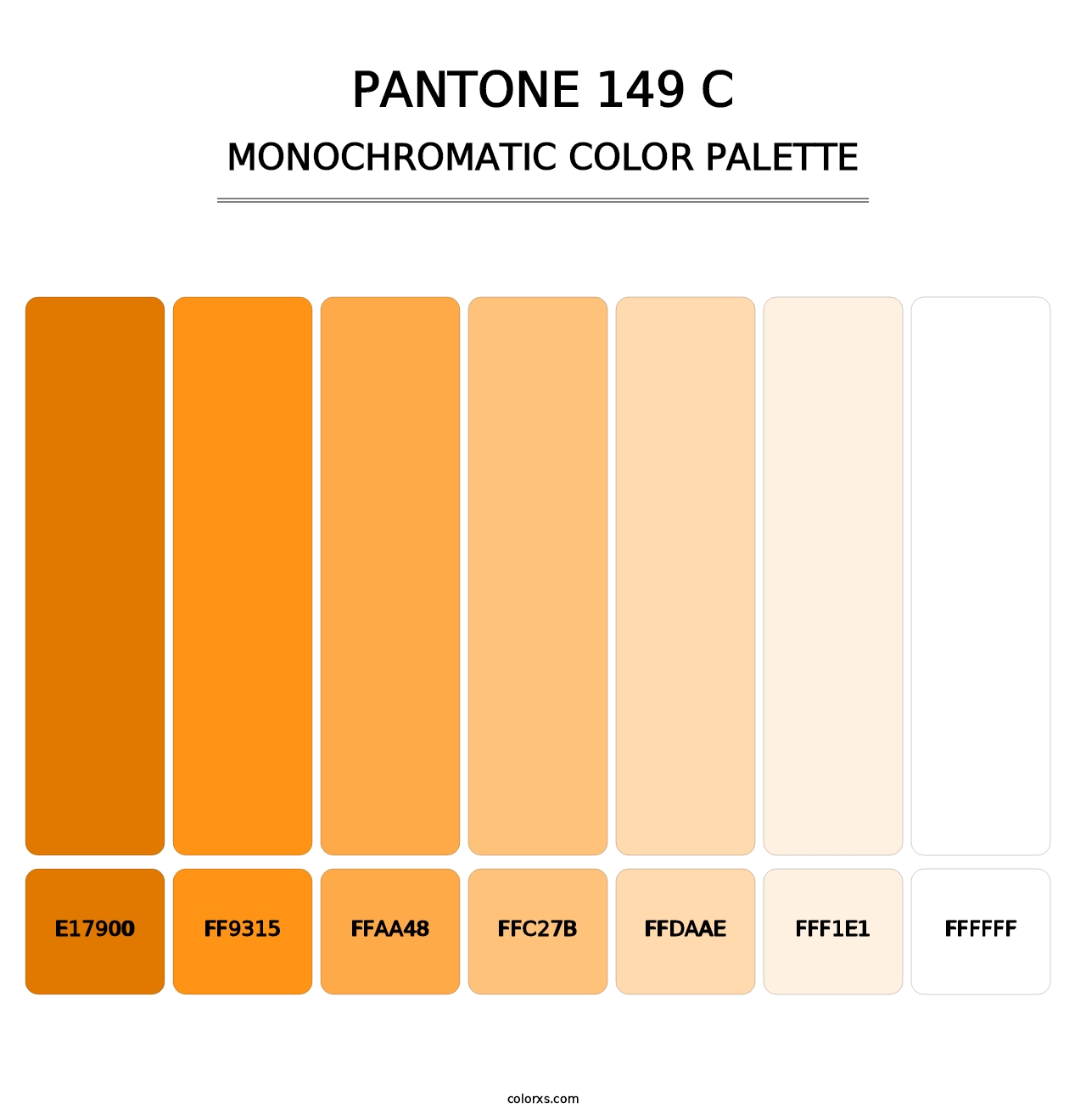 PANTONE 149 C - Monochromatic Color Palette