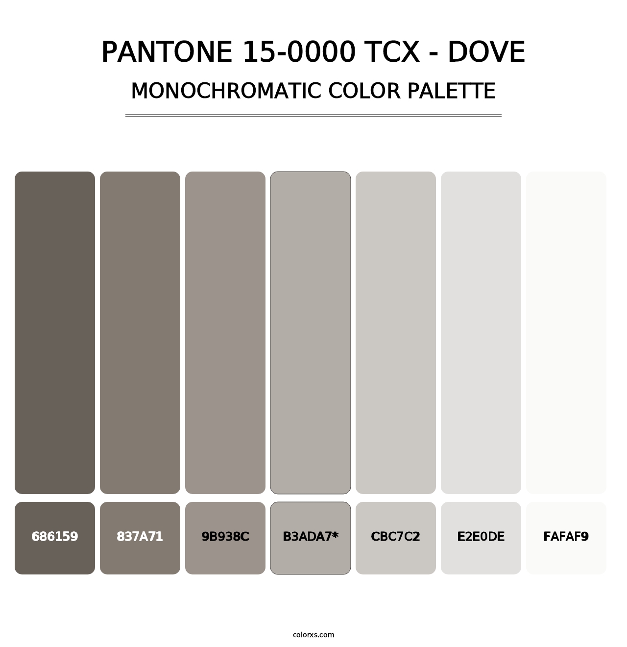 PANTONE 15-0000 TCX - Dove - Monochromatic Color Palette