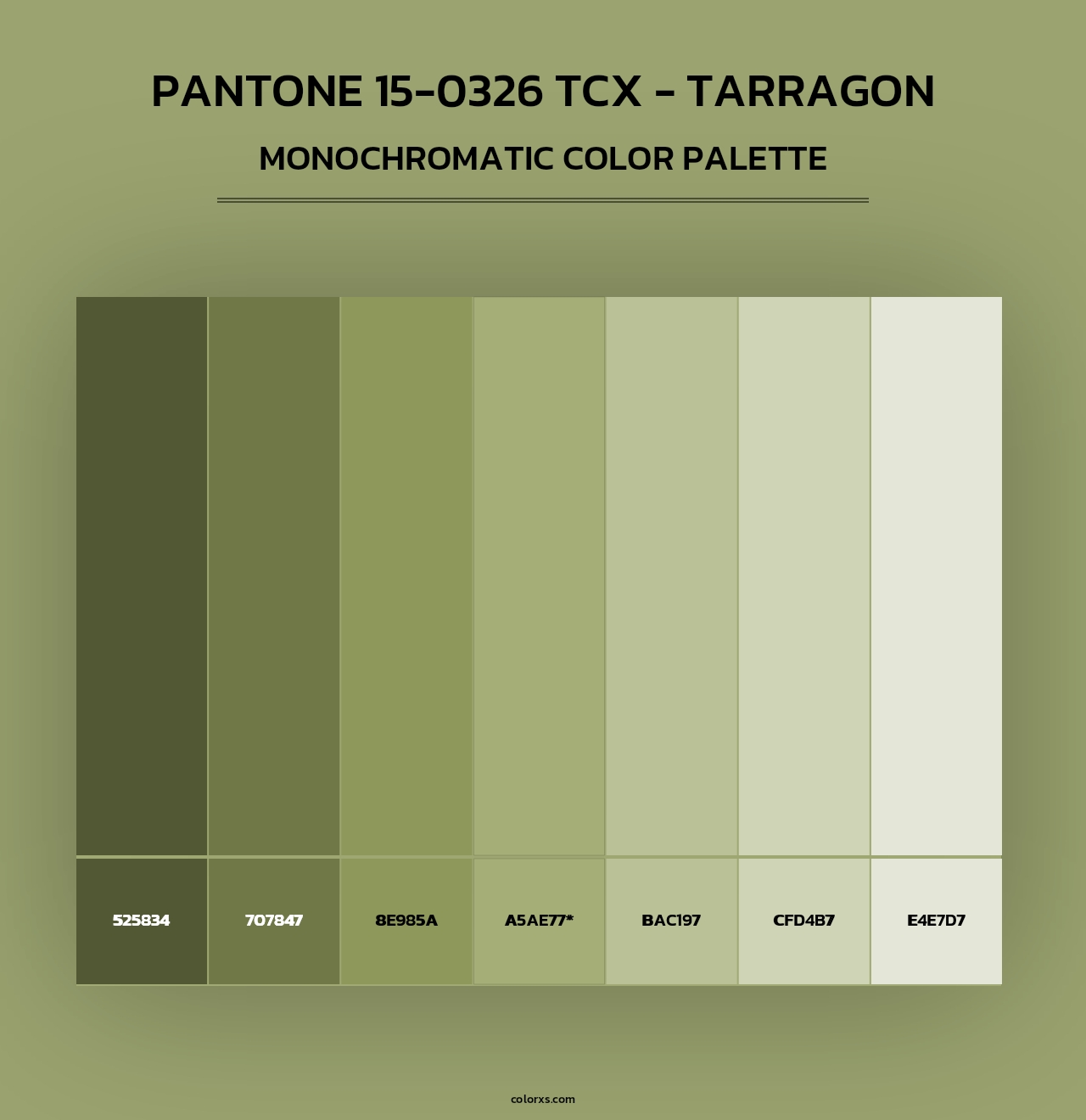 Pantone 15-0326 TCX - Tarragon - Monochromatic Color Palette