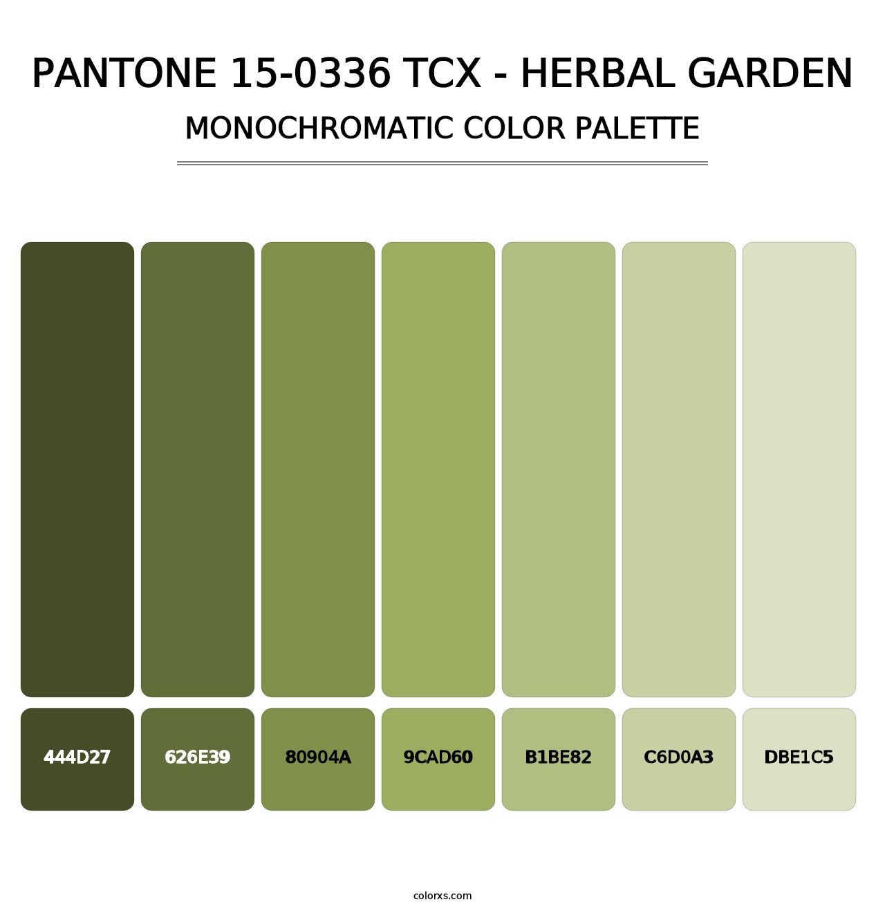 PANTONE 15-0336 TCX - Herbal Garden - Monochromatic Color Palette