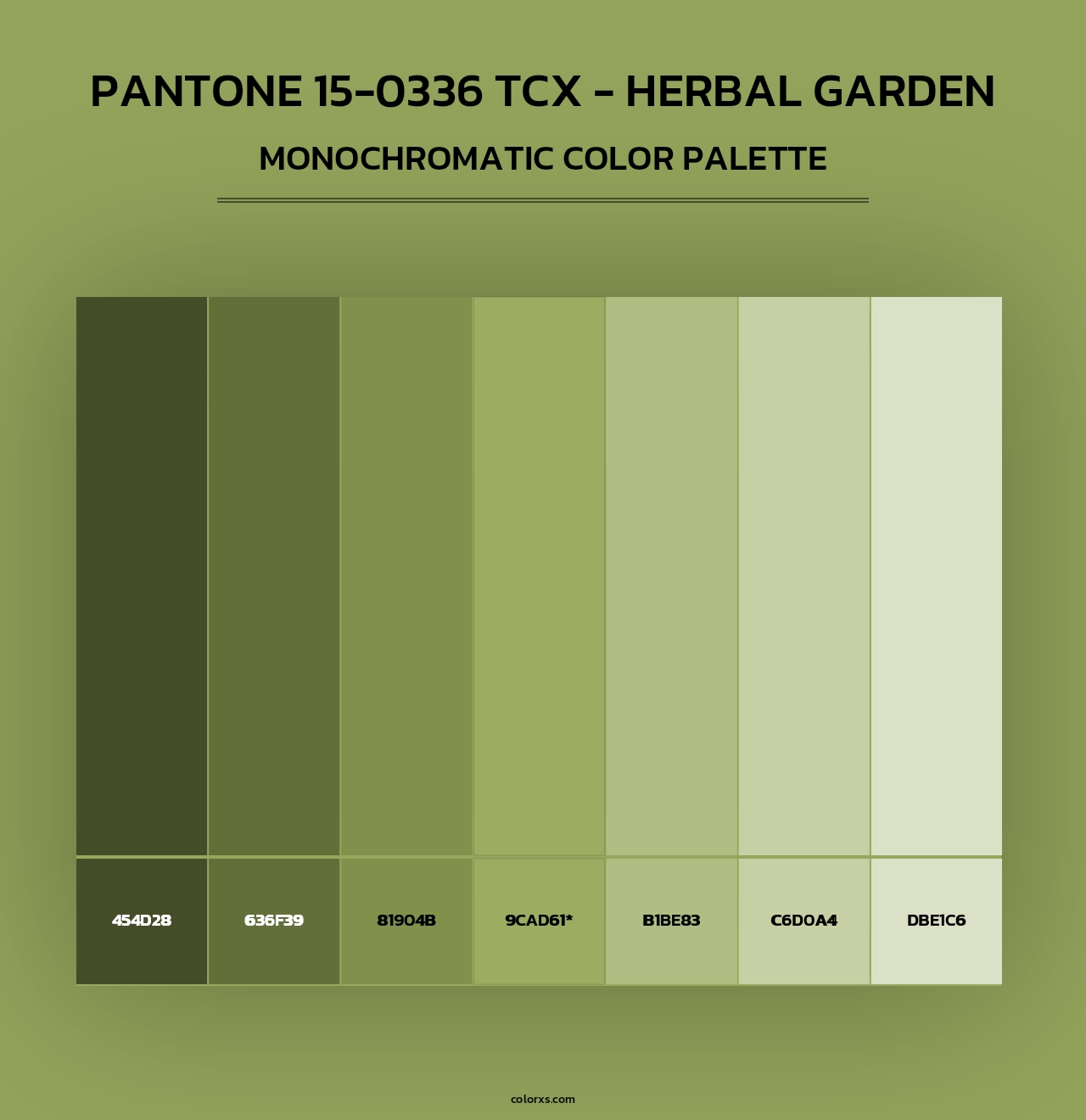 PANTONE 15-0336 TCX - Herbal Garden - Monochromatic Color Palette