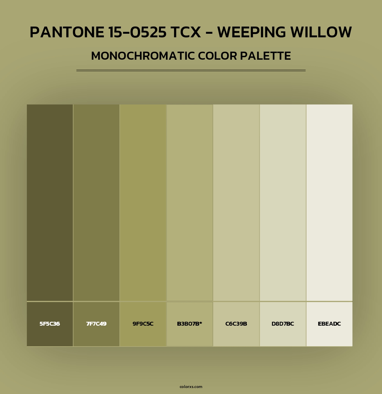 Pantone 15-0525 TCX - Weeping Willow - Monochromatic Color Palette
